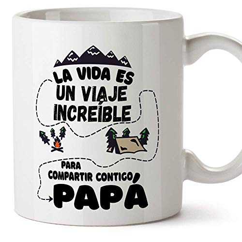 MUGFFINS Taza Papá (La vida es un viaje increíble) - Regalos Originales y Divertidos para el Día del Padre