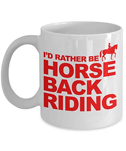 N\A Taza de café de Regalo para Jinete, Prefiero Montar a Caballo - Taza de café de Porcelana Blanca para Jinete, Amante de los Caballos, Vaquera, Vaquero