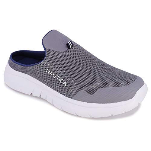 Nautica Men's Slip-On Casual Fashion Clog -Loafer Mules Sneakers-Lightweight Shoes Slippers-Camber-Charcoal-9.5