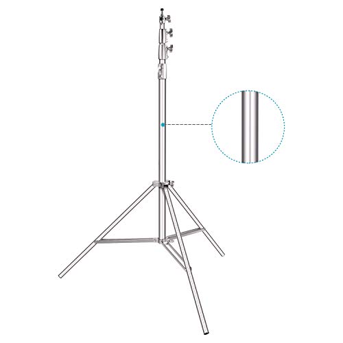 Neewer Soporte Luz Servicio Pesado 4 Metros Resorte Acolchado Aleación Aluminio Pro Fotografía Trípode Soporte Foto Estudio Soporte Luz Ajustable para Fotografía Equipo de Iluminación (Plata)