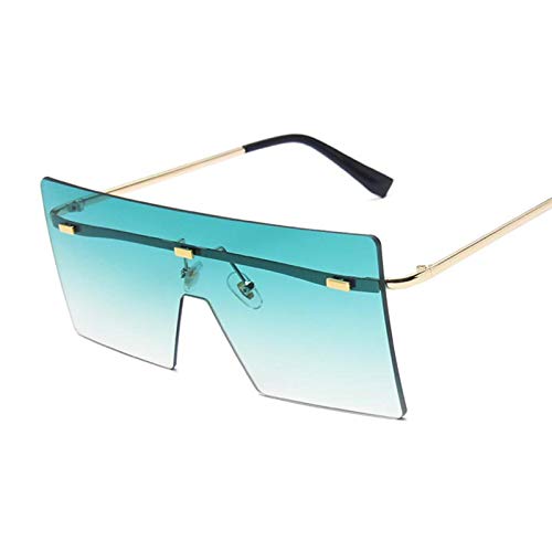 NJJX Gafas De Sol Cuadradas Vintage Para Hombre, Para Mujer, Retro, De Gran Tamaño, Con Degradado, Gafas De Sol Para Hombre, Montura Grande De Lujo, Unisex, Doble Verde