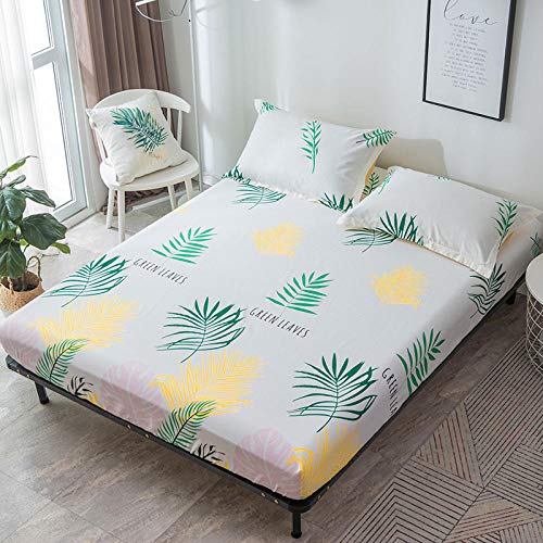 Nuoxuan Sábana Bajera Ajustable Cama,Sábana de Cama Estampada de Sarga de algodón, para Funda Protectora Antideslizante Doble Extra Grande para Dormitorio de White_180 * 200cm