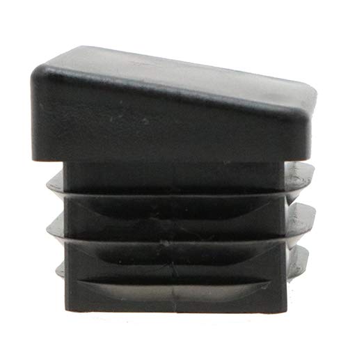 Pack de 10 patas cuadradas en ángulo para silla, patas de plástico de 15 mm a 25 mm para muebles, tapas de extremo de tubo, sección de caja, inserto acanalado en ángulo (25 mm x 25 mm)