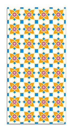 Panorama Agatha Ruiz de la Prada Alfombra Vinílica Hidráulico Crema Baldosas Flores 60x110cm - Alfombra Cocina Vinilo - Alfombra Salón Antideslizante e Ignífuga - Alfombras Grandes - Alfombras PVC