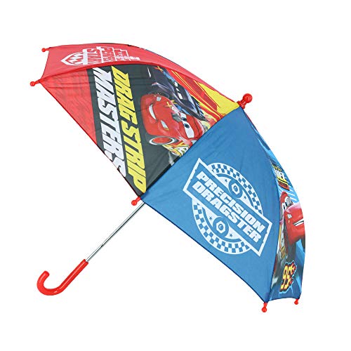 Paraguas infantil con diseño de Rayo McQueen, diámetro de 72 cm, color rojo y azul