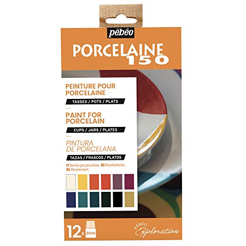 Pebeo Porcelana 150 Explorer - Juego de pinturas brillantes (12 x 20 ml, múltiples, 12 x 20 ml)