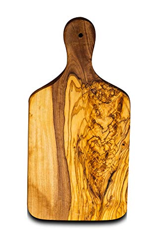 Pequeña tabla de cortar de madera de olivo, aprox. 21 cm, para la cocina, bocadillos, desayuno o decoración de mesa