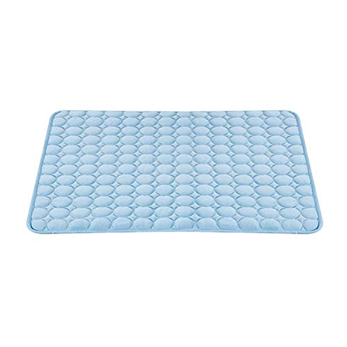 POPETPOP Manta de enfriamiento del Verano para Mascotas Perros Transpirables Gatos para Dormir Estera Cool Pad (Azul 70 x 56 cm)