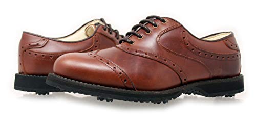 PORTMANN Zapatos de Golf Prime Club Para Hombre | Cuero Premium | Pure Drive Tec., Color Moc Brown, Talla 40