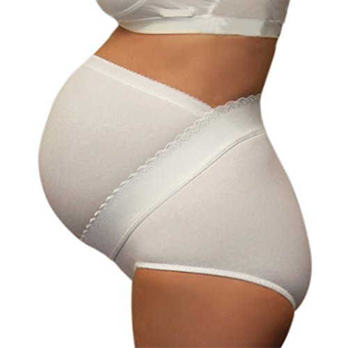 Premamy - Faja Postparto para Maternidad, Modelo con Soporte para el Vientre, algodón elástico de Dos vías, Modelo para el Embarazo - Blanco - Vi (XL)