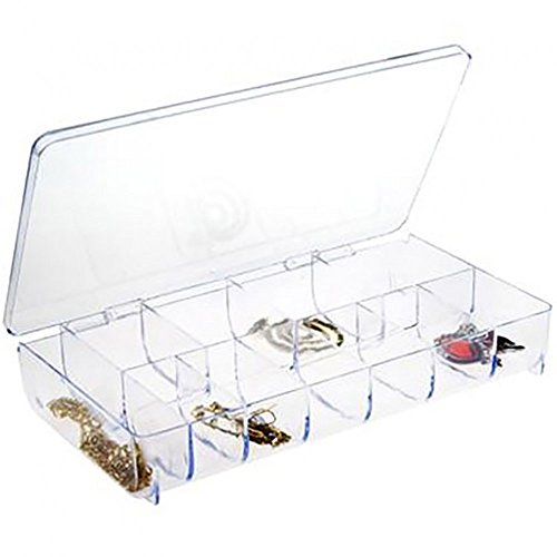 Présentoirs pour Bijoux Rectangular Cuentas Organizador Caja Longitud 20,5 x Ancho 10,3 x Altura 3,3 plástico Transparente