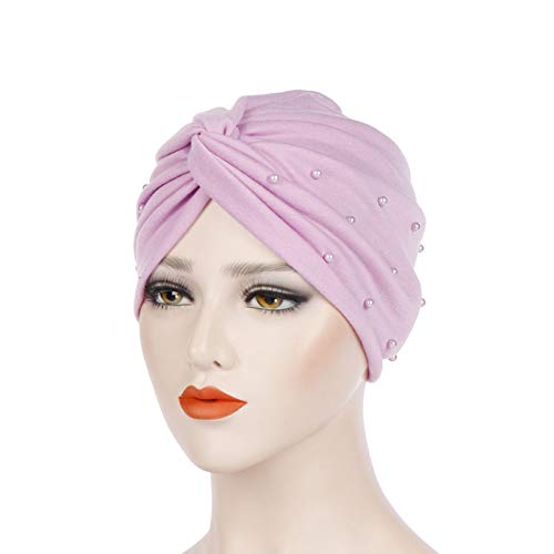 Protector solar pañuelo en la cabeza de algodón para las mujeres musulmanes Hijab Cap Mujer turbante rebordear África envoltura Turbante capo islámicos accesorios para el cabello ropa cómoda,Rosado