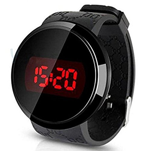 Reloj - SODIAL(R) Reloj,Sunstone Moda Hombres LED tactil Pantalla Dia Fecha Silicona Pulsera Reloj Digital LED Reloj Touch Negro