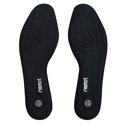 riemot Plantillas Memory Foam para Zapatos de Hombre y Mujer, Plantillas para Zapatillas Botas, Cómodas y Amortiguación para Trabajo, Deportes, Caminar, Senderismo, Negro-UK13-EU47