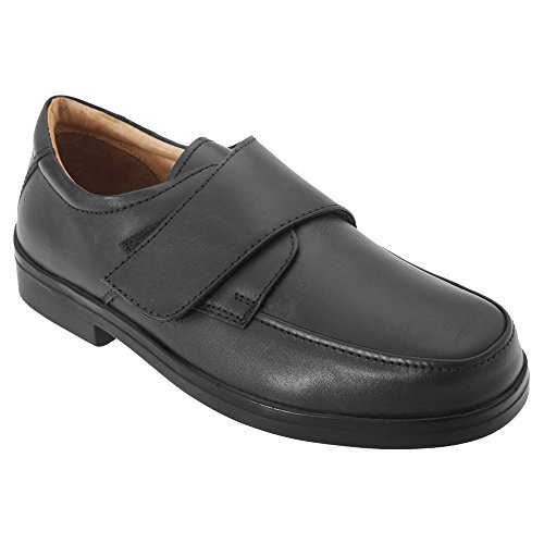 Roamers - Zapatos Casual para pies Extra amplios Modelo Wide Fitting diseño con con Cierre Adhesivo Hombre Caballero - Vestir/Trabajo (46 EU) (Negro)