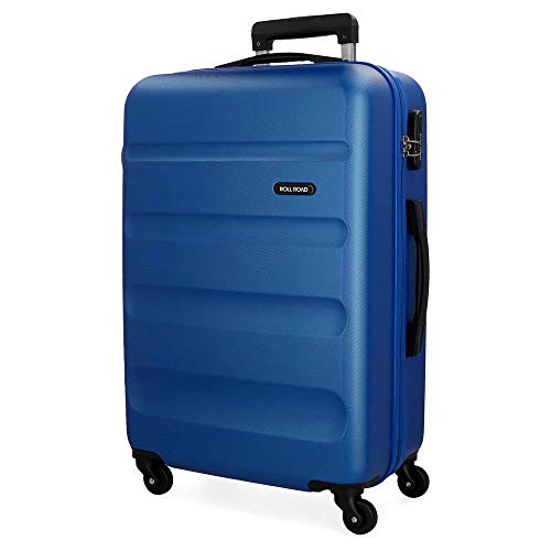 Roll Road Flex Maleta Grande Azul 51x74x28 cms Rígida ABS Cierre combinación 91L 3,8Kgs 4 Ruedas