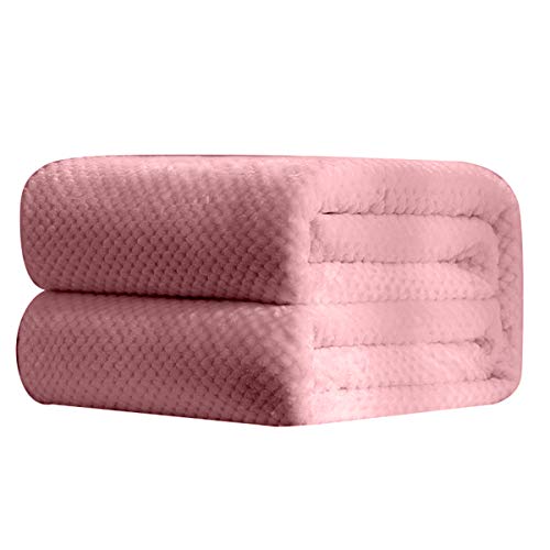 Ruiqas 1 unid manta a cuadros suave cálido grueso transpirable ropa de cama sofá coche manta de oficina (rosa / 100 * 150 cm)
