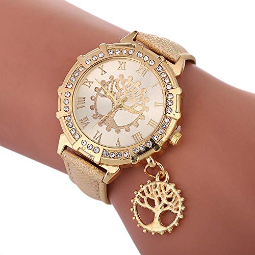 SANDA Relojes Hombre,Pulsera Reloj patrón Reloj Moda Mujer Reloj-Dorado