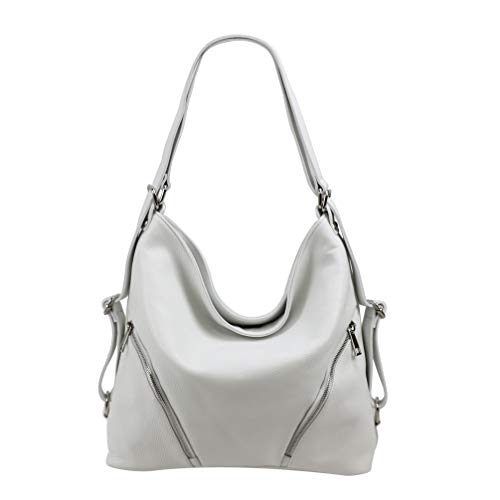 SH Leder - Bolso Mochila para Mujer Blanco Large