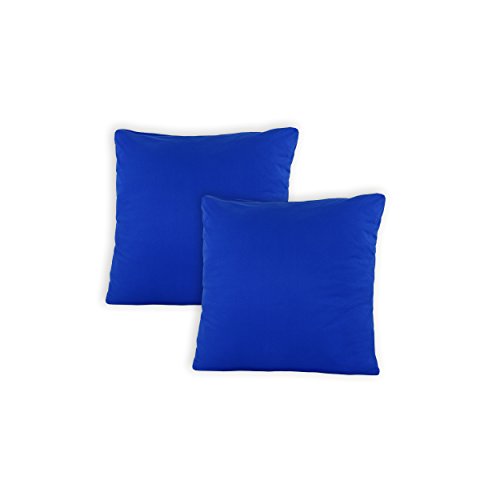 SHC Textilien Conjunto de Dos Fundas de Almohada, Funda de Almohada, Fundas 100% algodón con Cremallera - 15 Colores y 5 tamaños 40x60 cm Real/Azul Real