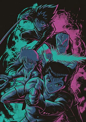 shuimanjinshan Pintura De Lienzo Anime Yuyu Hakusho Póster Obra De Arte Pintura Pegatina De Pared para Decoración De Cafetería Y Bar Pq-859 50X70Cm Sin Marco