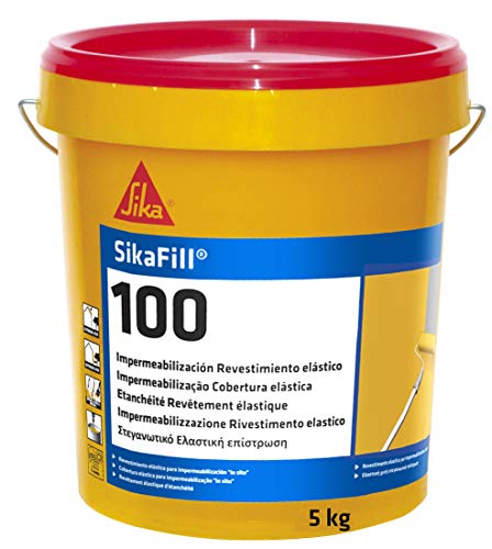 SikaFill 100, Revestimiento elástico para impermeabilización de cubierta, Gris, 5kg