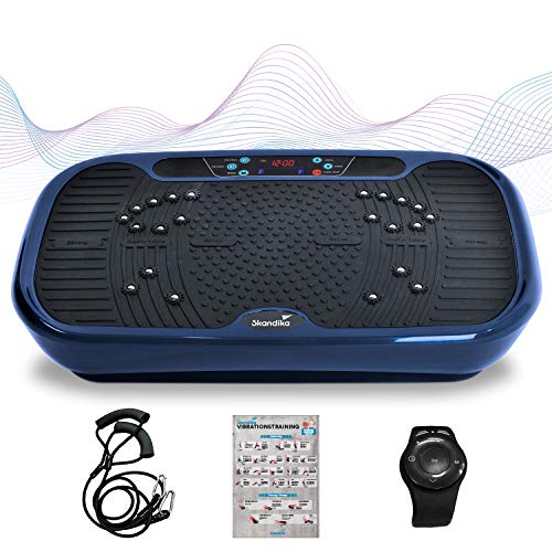 skandika Home Vibration Plate V1 Twin Engine - Plataforma de vibración - 2 x 200 W Motores - 99 Niveles Velocidad - Bluetooth (Azul)