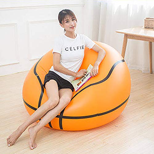 Sofá Perezoso Inflable de PVC Flocado Extra Grande, sofá Individual pequeño para el hogar, balón de fútbol, ​​sofá Grande para Adultos, sillón(Fútbol, ​​Baloncesto),Basketball