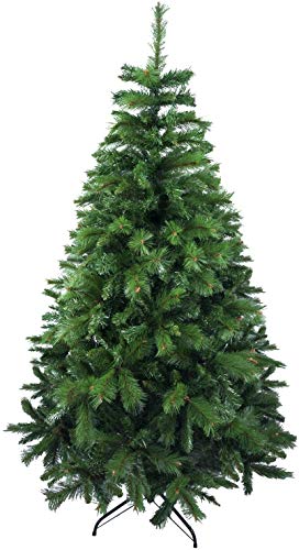 Solagua Árbol de Navidad Artificial Extra Relleno Abeto de Doble Hojas Combinadas 150-240cm Arboles C/Soporte Metálico (Verde, 180cm 690Tips)