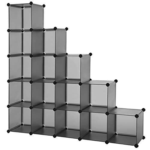 SONGMICS Armario Modular Zapatero estantería Organizador plástico, Gris LPC442G01