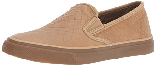 Sperry Women's Seaside Emboss Weave Sneaker, tan, 9 M US