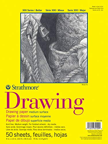 Strathmore 340-109 300 Series Almohadilla de dibujo, superficie media, 22,8 x 30,5 cm, 50 hojas