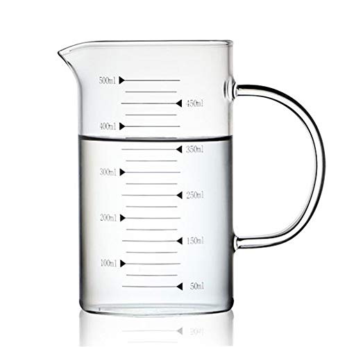 TAMUME 500ml Taza de Medición de Vidrio para Cocinar, Jarra de Medición para la Cocina (500ml)