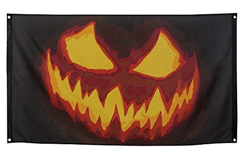 TH-MP Bandera de calabaza terrorífica para Halloween, 90 x 150 cm, decoración para fiestas temáticas