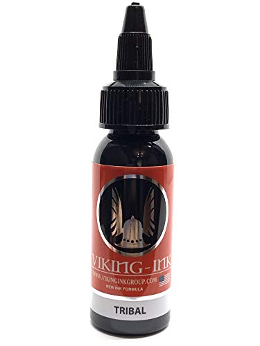 Tinta para tatuaje - BLACK TRIBAL 1oz (30ml) - VIKING INK USA - Los mejores colores y negros en tintas para tatuaje del mercado - VEGANAS