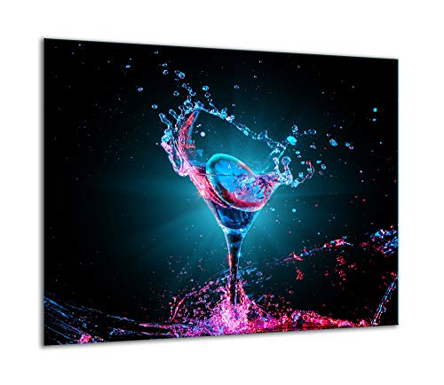 TMK | Placa de cristal para cubrir la cocina de 60 x 52 cm, una sola pieza, para cocina eléctrica, inducción, protección contra salpicaduras, placa de cristal, decorativa, tabla de cortar, color negro