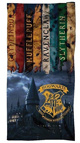 Toalla de Baño Playa Piscina Harry Potter Casas de Howgarts 140 x 70 cm Wizarding World