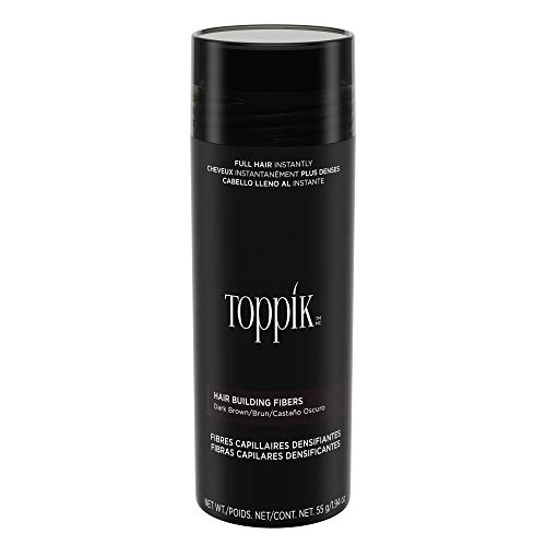 Toppik Fibras Capilares Castaño Oscuro, Fibras de Queratina para Crear más Densidad en el Cabello de Forma Inmediata, 55 g