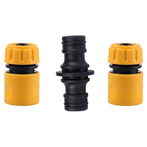 Topways® Conjunto de reparación de Manguera 2X Plástico Manguera de Agua de jardín de 1/2" Conector Blando de Extremo rápido Quick Connector & 1x Doble Extensor Conector de Manguera Doble Macho