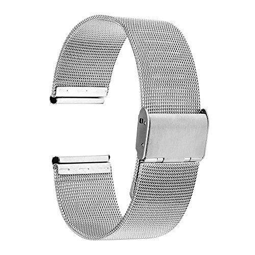 TRUMiRR Banda de 18mm Reloj de Pulsera de Malla de Acero Inoxidable de Metal para Huawei Reloj, ASUS ZenWatch 2 WI502Q de la Mujer, Withings Activite/Acero, Fossil Q Tailor,36mm DW(Daniel Wellington)