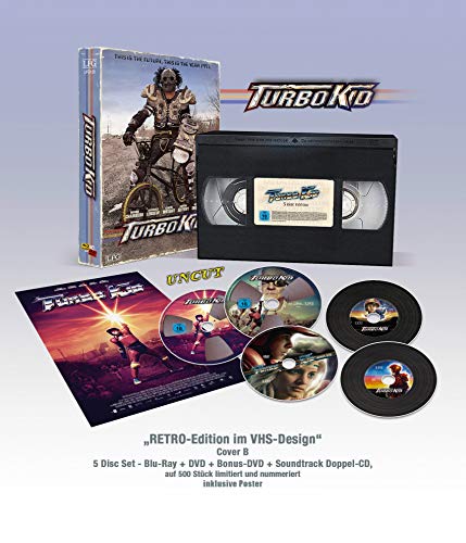 Turbo Kid - VHS RETRO-Edition (Bluray + DVD + Bonus-DVD + Doppel Soundtrack-CD) Limitiert / Nummeriert auf 500 Stück (Cover B) [Alemania] [Blu-ray]