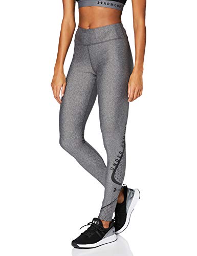 Under Armour Heatgear Armour Graphic Swerve Wordmark Legging, Mujer, Gris, MD