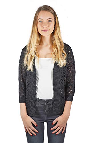 Vero Moda VMALLY 3/4 Knit Cardigan Noos Chaqueta, Negro, M para Mujer