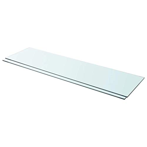 vidaXL 2X Estantes Panel Balda Placa Estantería para Casas o Tiendas de Pared Expositora Estantería Decoración de Vidrio Transparente 110x30cm