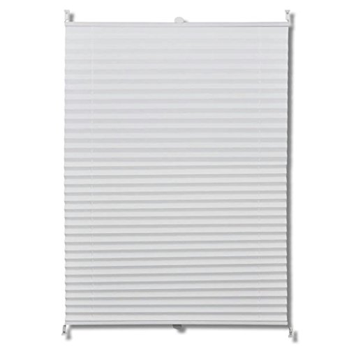 vidaXL Persiana Plisada Blanca 40x125cm contra Sol Protección Hogar Varios Tamaños