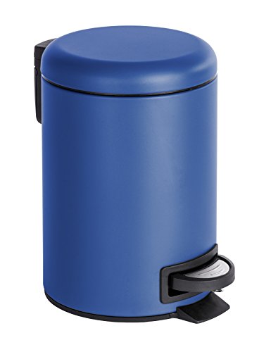 Wenko Leman Cubo con Pedal para Cosmética 3 L, Acero, Azul Oscuro, 22.5x17x25 cm