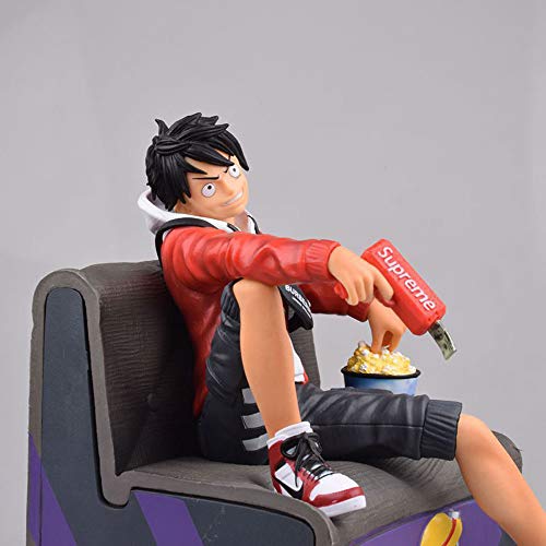 WISHVYQ One Ped Anime Model Tide Marca Tres Hermanos Luffy Monkey D. Luffy Sofá Figura Figura Escultura Estatua Muñeca Modelo Modelo Modelo Altura 17.5 cm