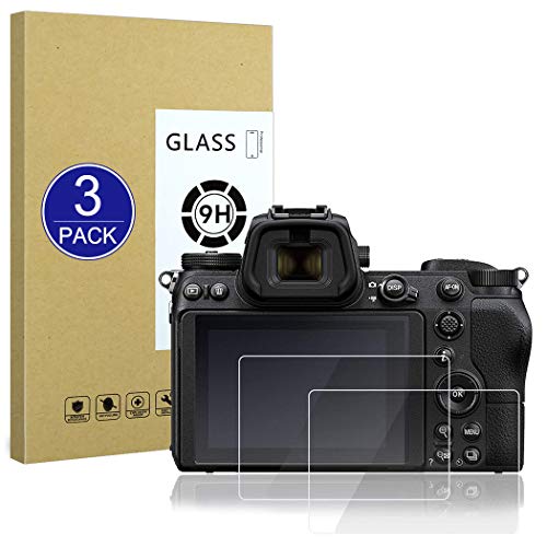 X-Dision Protector de Pantalla Compatible con Nikon Z6/Z7,[Resistente a Rayones,Fácil de Instalar,Dureza 9H], [3 Piezas] Película de Vidrio Templado para Nikon Z6/Z7