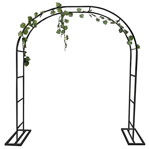 XDJ Metal Arco De Boda, Jardín Beso Negro Arco Vegetal Varios Escalada para La Planta Jardín Boda Arco De Jardín Nupcial, Fácil Montaje (Negro, Blanco)