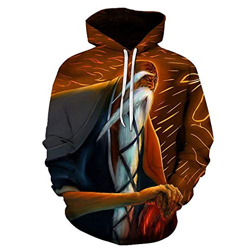 XiaoShuFC Parca, Sudaderas con Capucha Unisex De Manga Larga para Hombre Sudaderas con Capucha 3D